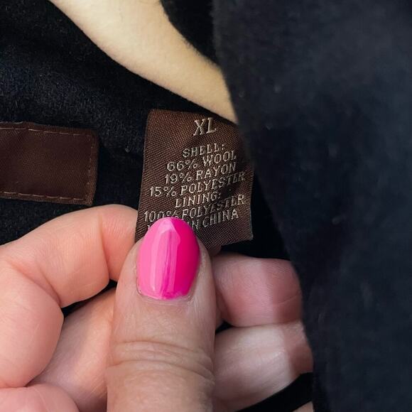 Perry Ellis men's pea coat jacket rain hood XL black - Picture 7 of 8